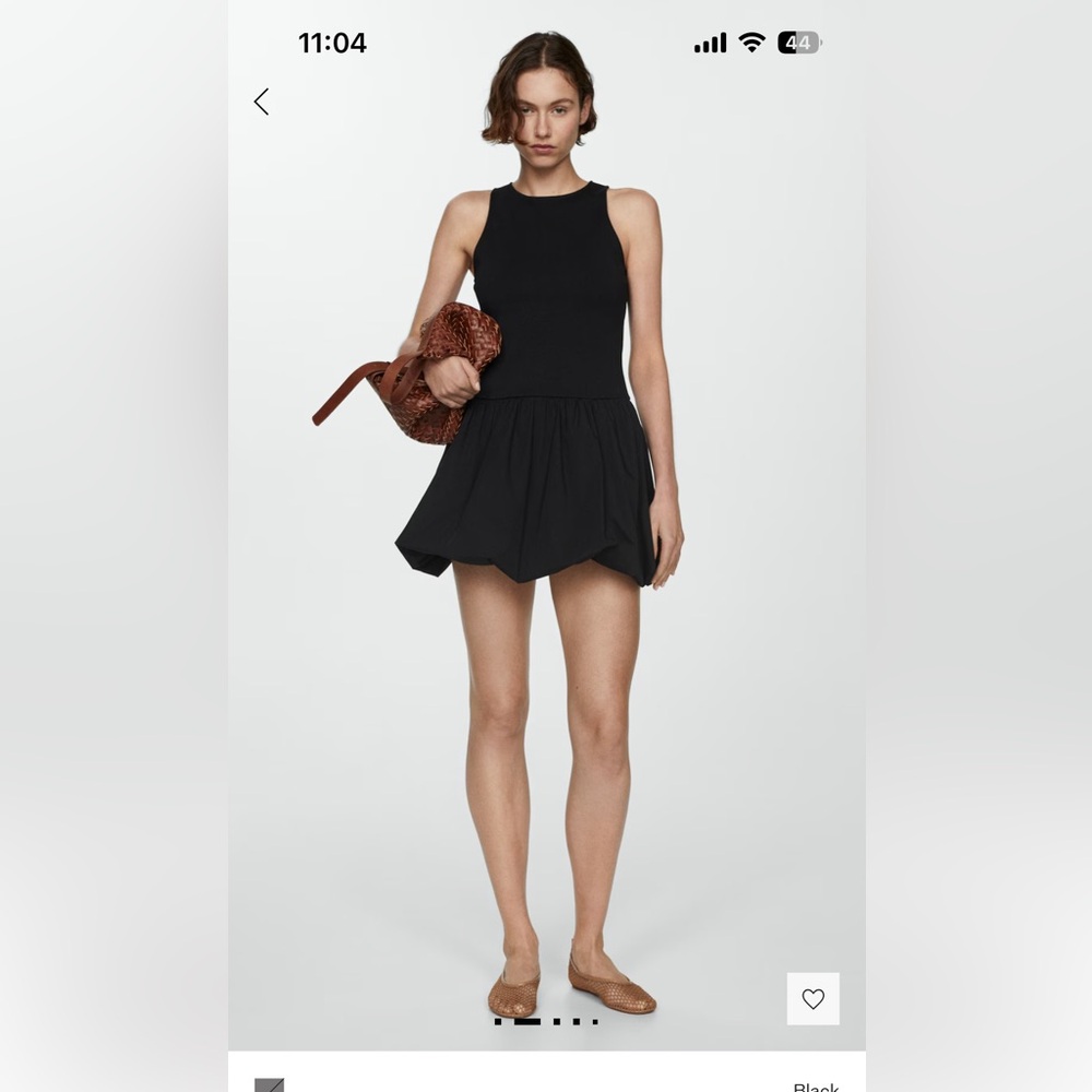 Mango Black Bubble Dress
